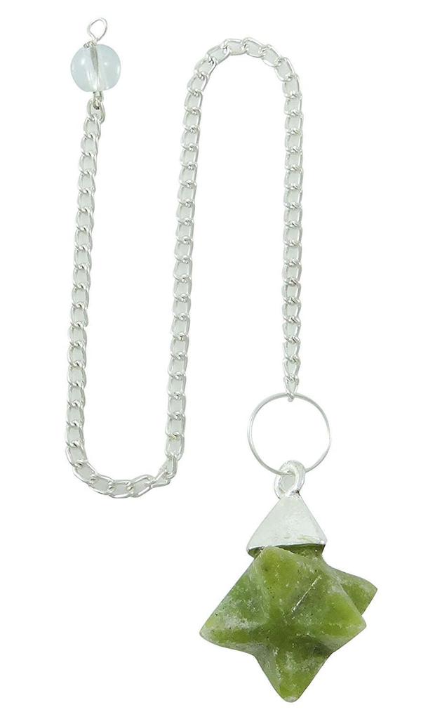 Harmonize Nephrite Jade Merkaba Pendulum Dowsing Meditation Balancing Reiki Healing Crystal Energy