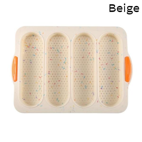 New 4 Grids Silicone Mold French Bread Baking Mold Bread Baking Tray Nonstick Cake Baguette Mold Pans Bread Baking Tools 7 Color