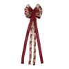 Polyester Red Christmas Tree Topper Bow 110cm Extra Large Bow With Long Streamers Ribbon Tree Topper