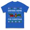 Santa Tractor Driving Home For Christmas Tshirt Funny Farmer Tractor Xmas Tee