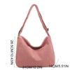Korean Style Corduroy Shoulder Bag Solid Color Women Tote Bag Portable Crossbody Bag  Women