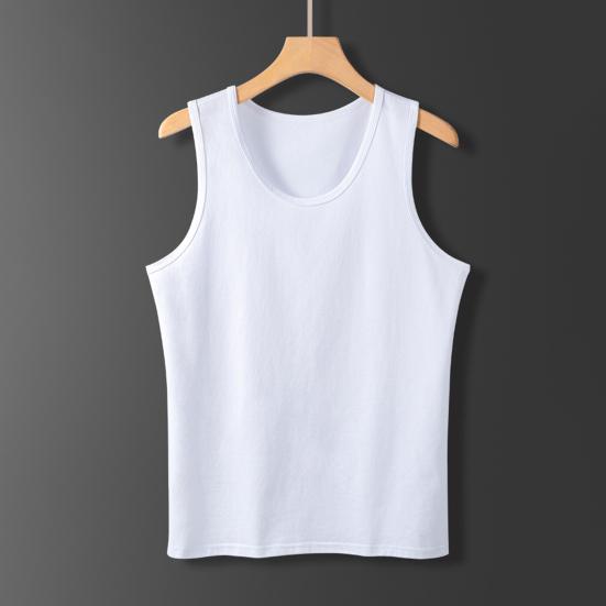 Gilet Homme Col Rond Sans Manches Coupe Ajustée Débardeurs Doux Respirant Hauts à Superposer Sensation Sans Couture Gilet Basique Tenue Quotidienne