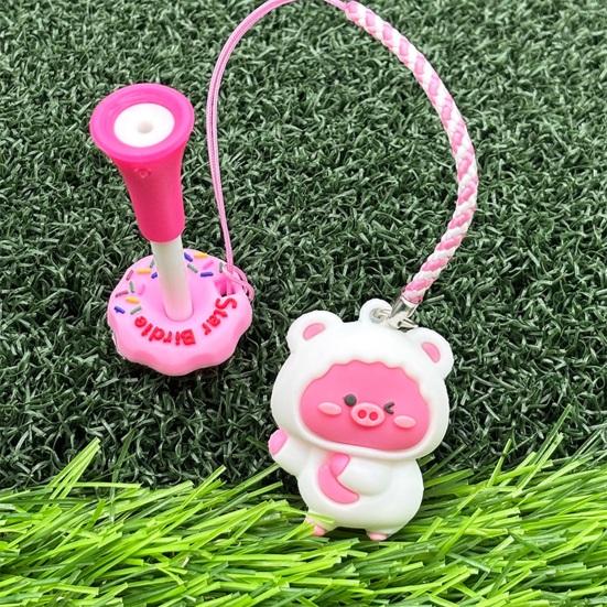Golf Tee Hanger Plastic Anti Lost Golf Tee Ring with Strap Cartoon Animal Golf Tee Holder Tee Loss Prevention Golf Accessories for Men Women