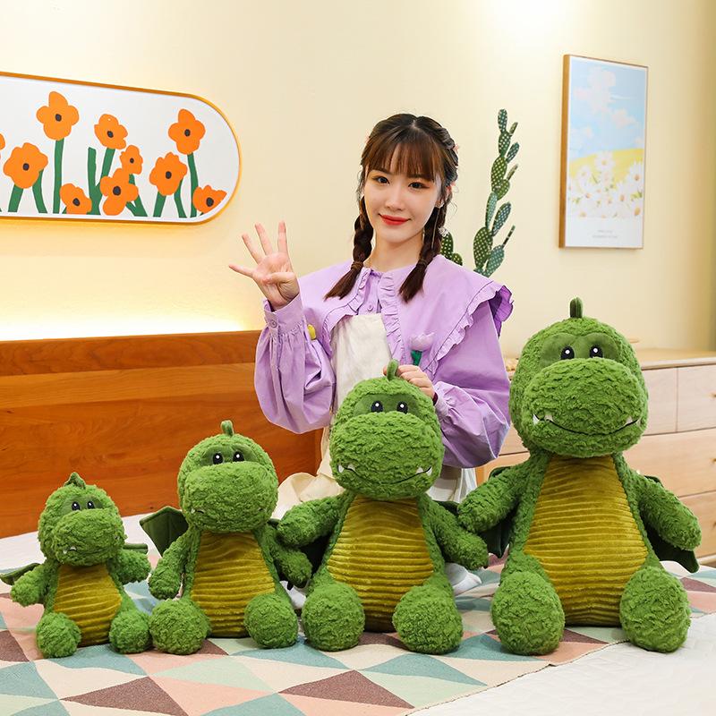 Creative Candy Dinosaur Plush Toy Cute Cartoon Green Little Flying Dragon Doll Sleeping Pillow Rag Doll