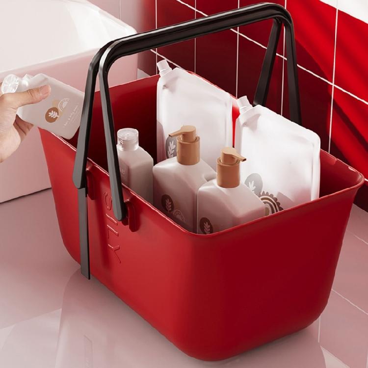 Bathroom Organizer With Handle Ventilated Portable Storage Basket For Shower Accessories Bath Essential Container