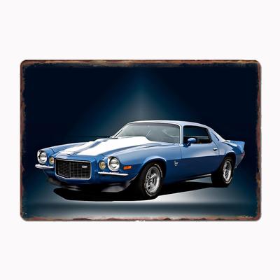 1972 Camaro 350 LT Legend Classic Sports Car Metal Poster Sign Club Mural Wall Art Plaque Tin Room Decoration Home Decor