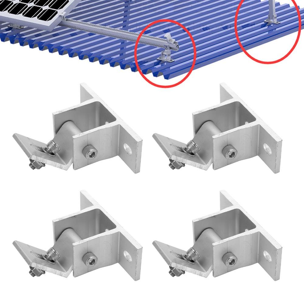 4pcs Adjustable Tilt Angle Solar PV Bracket Aluminum Alloy Support Feet  Roof Installation