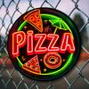 Jaskrawy Neonowy PIZZA Metalowy Znak calowy Okrągła Sztuka Ścienna Trwały Wodoodporny Odporny na Blaknięcie do Dekoracji Domu Baru Kawiarni Garażu