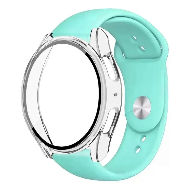 Case+Strap for Samsung Galaxy Watch 7 5 6 40mm 44mm Silicone Band 20mm Bracelet Tempered Glass Screen Film Case Protector Cover