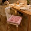 Durable Chair Cushion for Wood Chairs Square Plaid Pad with Ties, Cotton Linen Breathable Seat Cushion, Buffalo Spring Autumn Check Dining Home Office