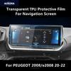 For PEUGEOT 2008/e2008 20-22 Navigation Screen Transparent TPU Protective Film Anti-scratch  Film Accessories Refit