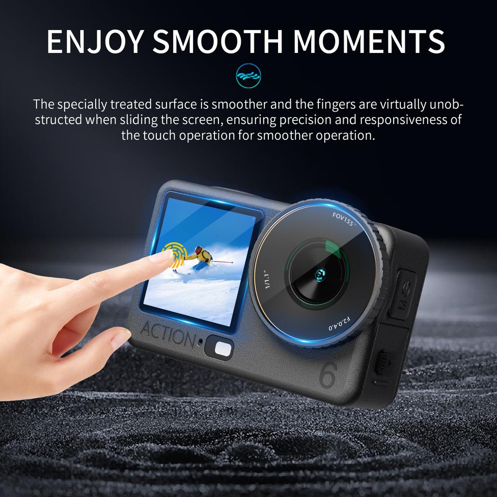 2 PCS Tempered Glass for DJI Osmo Action 6 Screen Protector Anti-scratch Lens Protector For DJI Osmo Action 6 Camera Accessories
