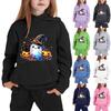 Kids' Hooded Sweatshirt with Halloween Print Pullover Top
