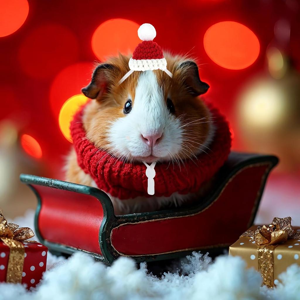 12 Pcs Hamster Hats, Cute Mini Hat Small Animals Hat with Adjustable Rope, Tiny Hats for Snakes Lizard Guinea Pig Bearded Dragons Holiday Party
