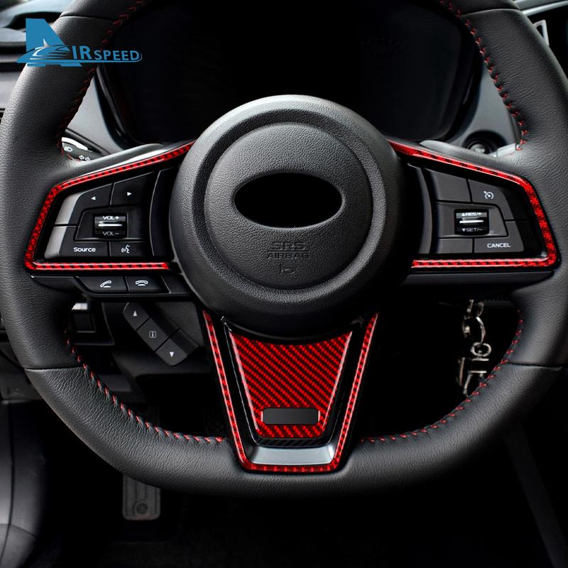 For Subaru WRX/ WRX STI   2024 Real Carbon Fiber Car Steering Wheel Center Cover Sticker Interior Decor Trim Accessories