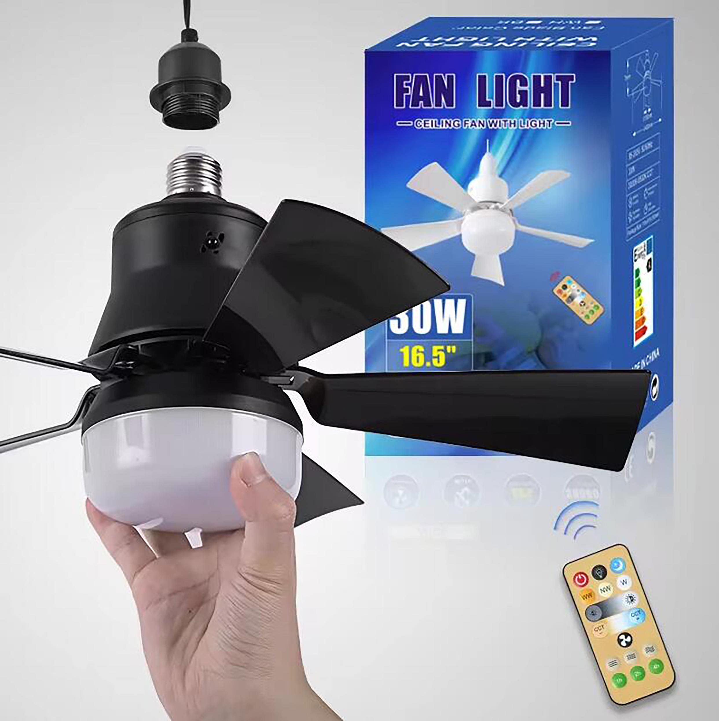 

1 шт. потолочный вентилятор с подсветкой и пультом дистанционного управления, маленькая лампочка/потолочный вентилятор, подходит для спален, кухонь и гостиных, 21-30W&85-265V чёрный