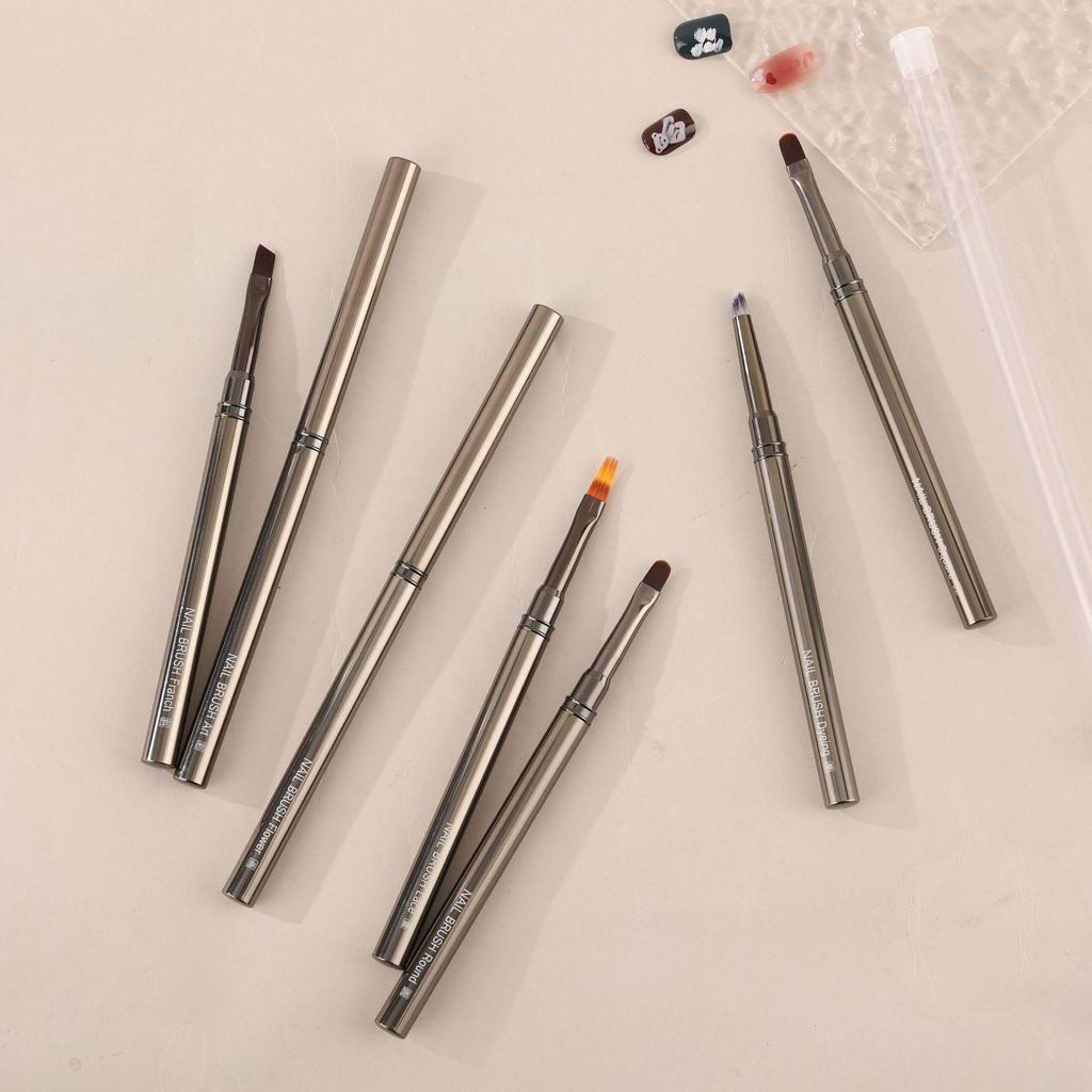 12-Piece Gradient Nail Art Brush Set - Round Head for Line & Flower Painting