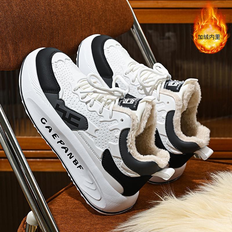 Mode CYYTL Pelz Warme Winterschuhe Herren Sneaker Lässig Outdoor Plateau Leder Sport Wandern Designer Luxus Tennis Loafer Schneestiefel