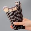 10-Piece Makeup Brush Set with Flat Foundation, Powder, Contour, and Eyeshadow Brushes.