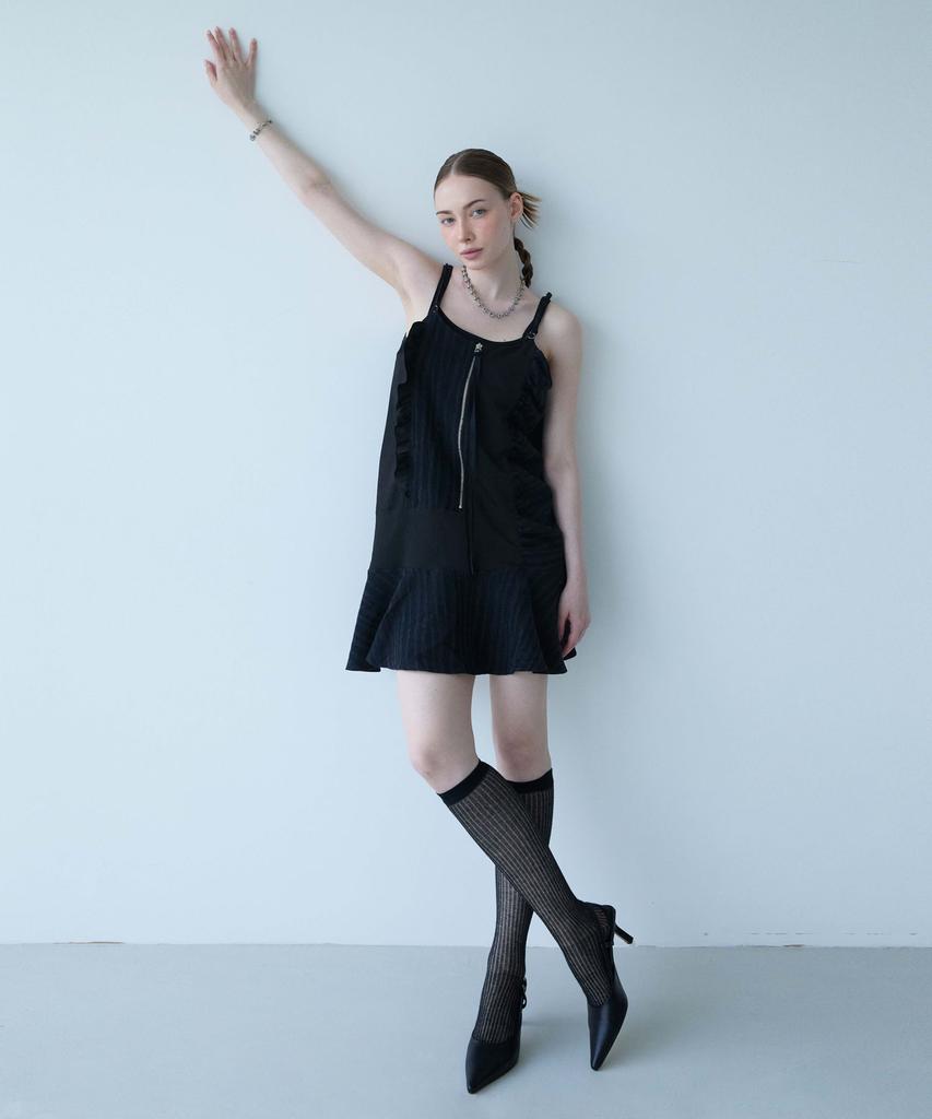Mualeumoa Layer Patch Zip-Up Dress-Black
