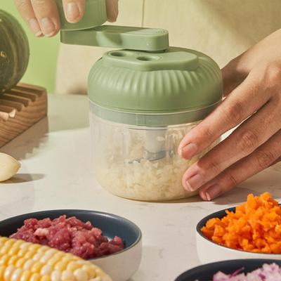 Hand Crank Garlic Chopper No Electricity 3-Speed Tool Kitchen Manual Food Chopper for Ginger Chili Meat Onions Vegetables Fruit