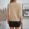 Autumn Winter Vintage Loose Knitwear Pullover Sweater Long Sleeve Solid Color Top O Neck