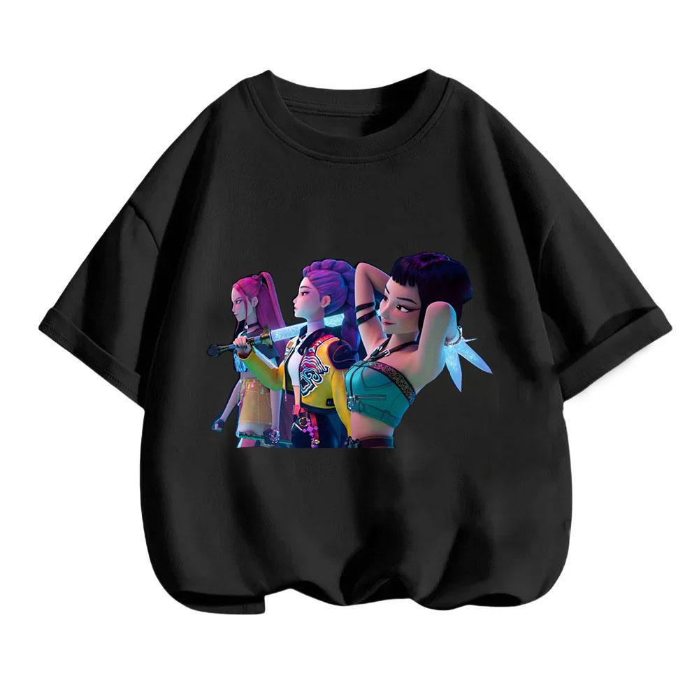 Kpop Lovci démonů Dětské oblečení Tričko s krátkým rukávem Roztomilé Kpop Lovci démonů Tygří Harajuku Tričko pro kluky a holky