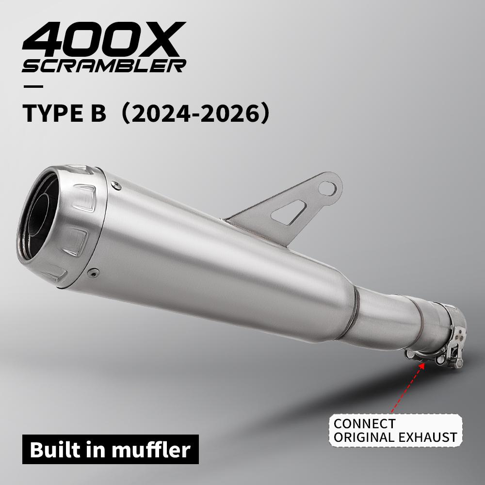 Motorcycle Exhaust Pipe Slip On For Speed Scrambler 400X 2024-2025 Mid Link Pipe Muffler scrambler 400x exhaust
