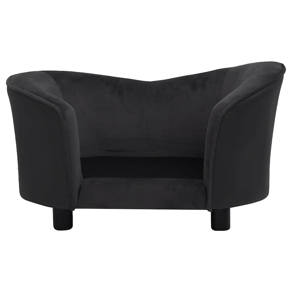 Pet Sofa In Black 69 X 49 X 40 Cm Plush and Faux Leather