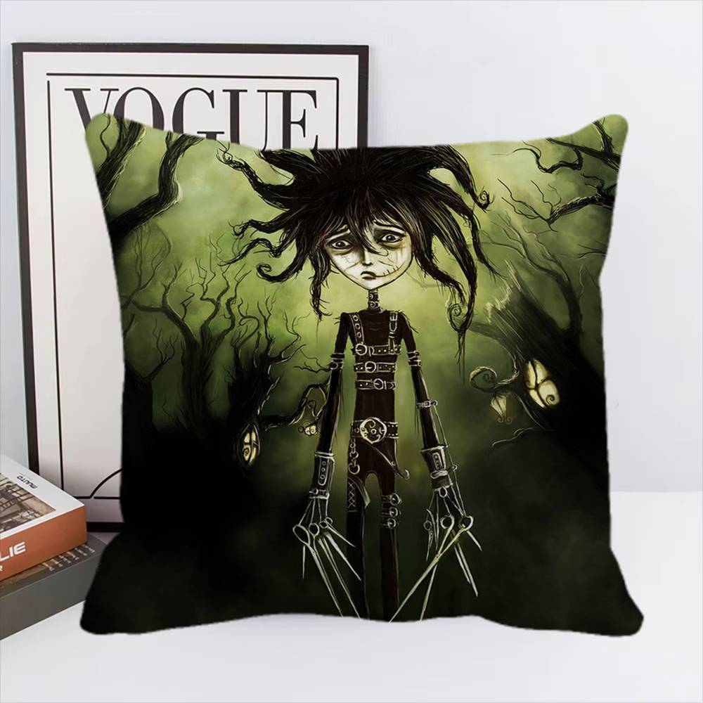 Edward Scissorhands Movie Pillow Case Square Pillow Bedroom Sofa Leisure Comfort Cushion Home Decoration