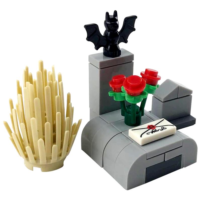 Non-Toxic Moc Creative Horror Halloween Grave Graveyard Spiders Building Blocks Bricks Educational Toys For Children Assemble Block Parts