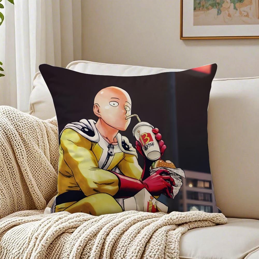 Anime Action OOne Punch MMan Cushion Cover Pillowcase Antidustmite Living Room Sofa Decor Cushion Room
