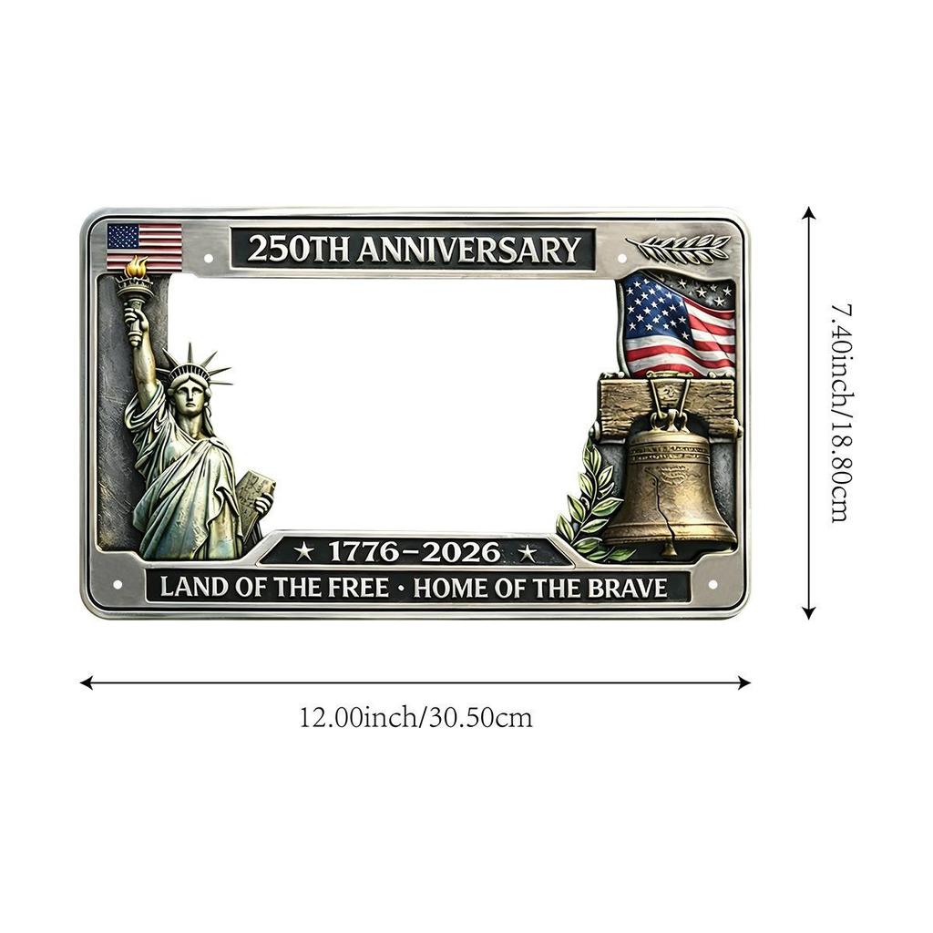 Veteran Memorial License Plate Iron Art Frame Ornament