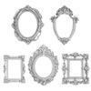 5 buc. Ramă Foto Miniatură Argintie Retro Rășină Barocă Mini Ramă Foto Accesoriu Casă Mică Ramă Vintage Europeană Decorațiune