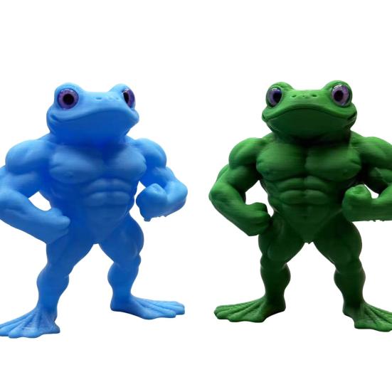 3D Printed Muscle Frog Statue PLA Standing Frog Figurine Home Office Desktop Decoration Ornament Fitness Enthusiasts Gift