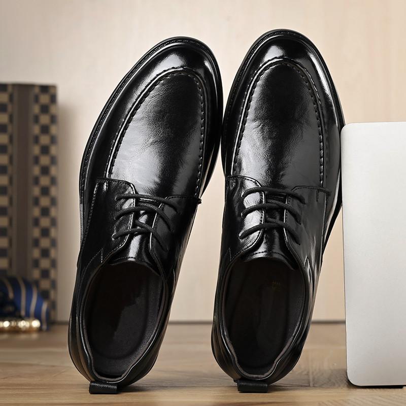 Fashion Casual Leather Mens Oxford Shoes Comfortable Business Shoes Lace Up Leisure Casual Shoes Fashion Sneakers Formal Dress Footwear