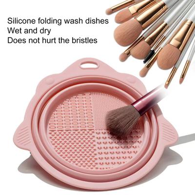 Yousheng Brush Cleaning Mat Different Gear Design with Hanging Hole Foldable Silicone Brush Cleaner Bowl Scrubber Home Use