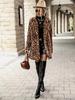 2025 Winter Leopard Print Long Sleeve Coat