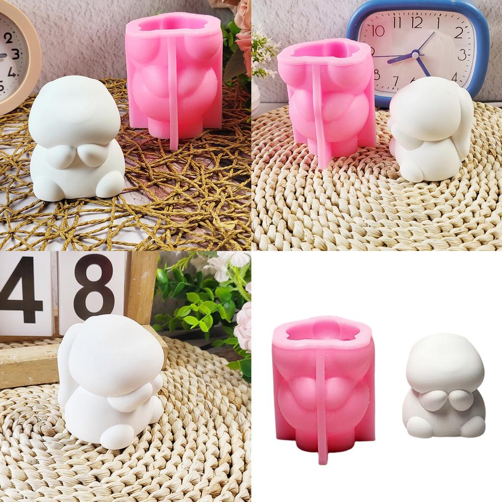 Lovely Animal Candle Molds Castings Molds 3D Rabbits Silicone Moulds Plasters Molds Ornament Molds Candle Making Molds
