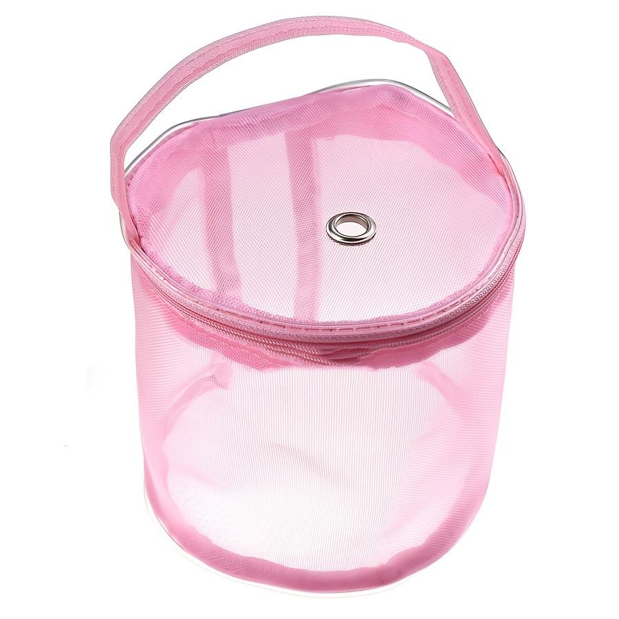 

1 шт. цветной нейлоновой сетчатой сумки для хранения пряжи для вязальных инструментов, органайзер для ниток для вязания крючком своими руками (Пряжа в комплект не входит) розовый