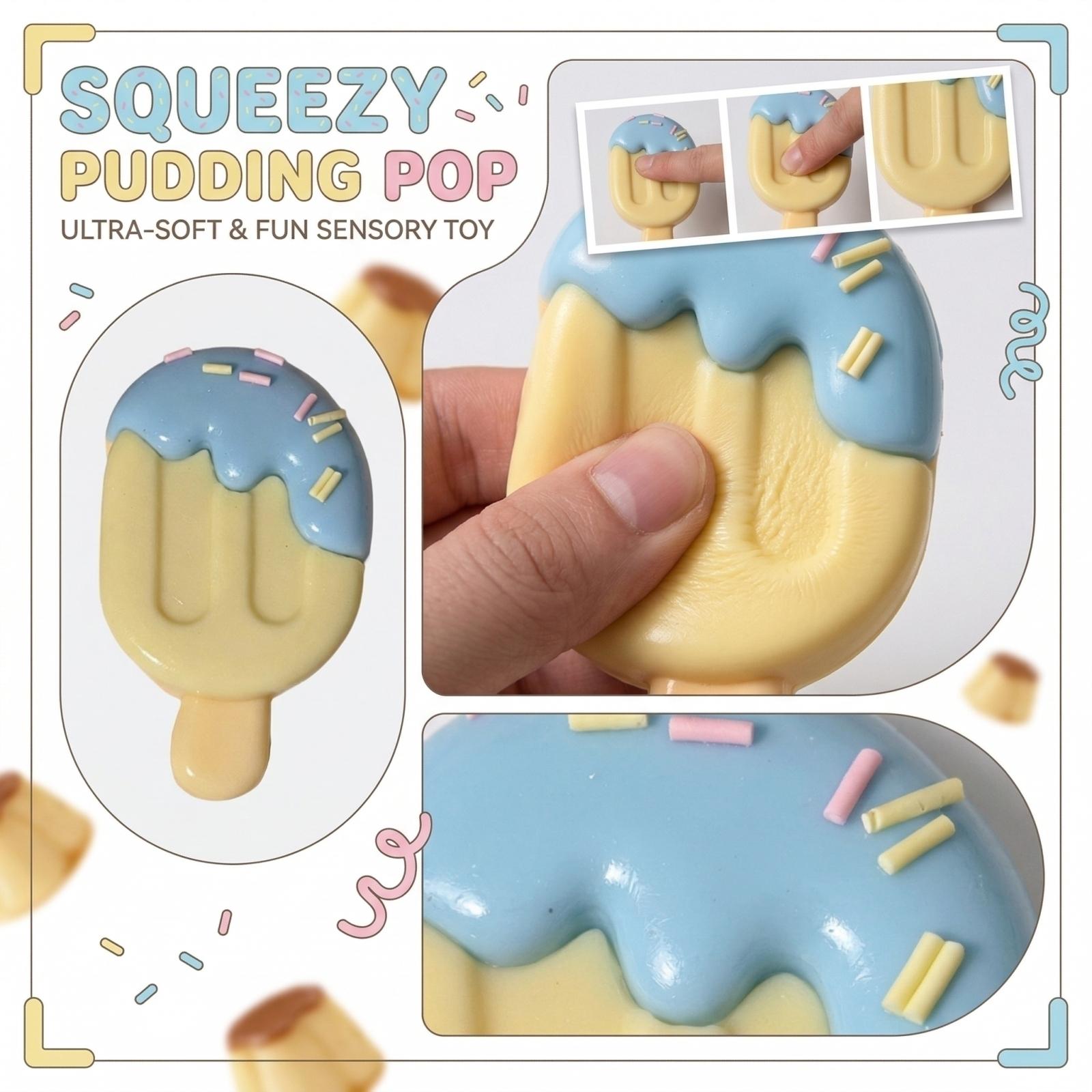 Pudding Ice Cream Squeezing Toys - Cute Pudding-shaped Toys, A Great Stress Reliever For Summer. One Size