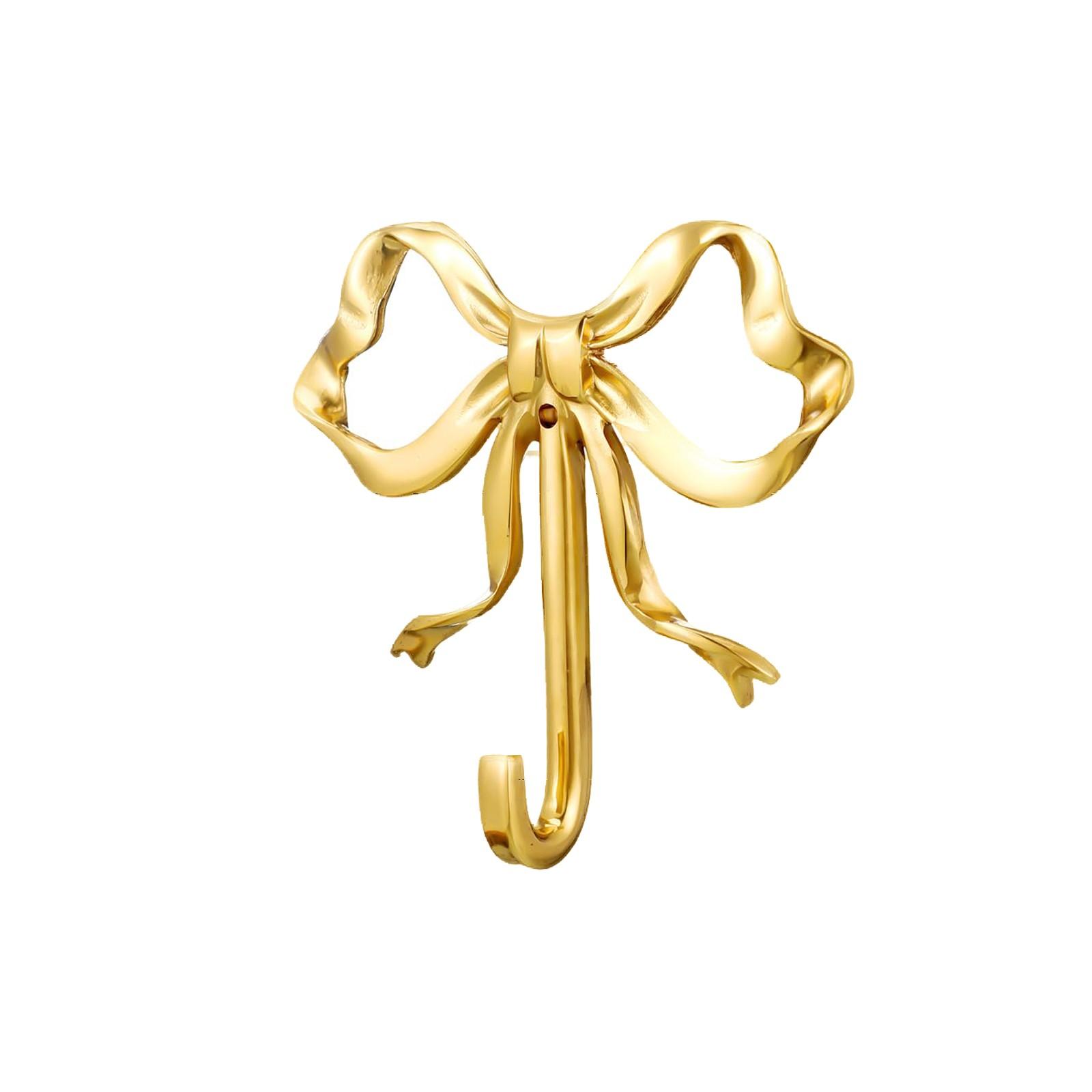 Bow Hook,Brass Bow Wall Door Hook, Towel Hanger Decorative Rack, Suitable For Wedding Bathroom Living Room Kitchen Decoration,Two Sizes Available One Size