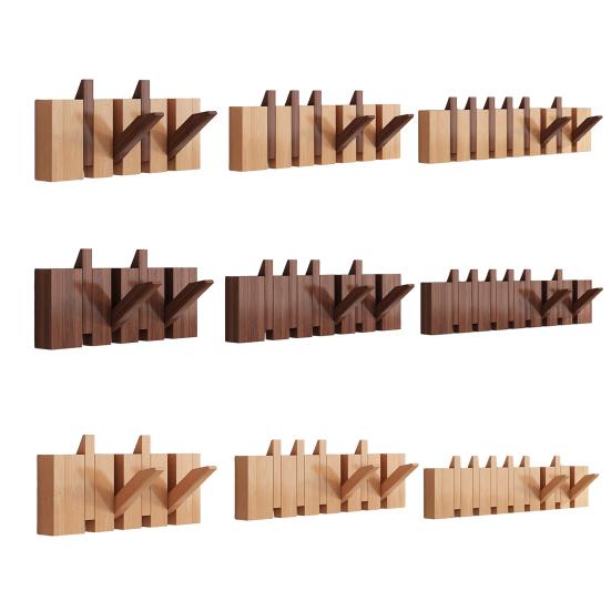 Yousheng Piano Style Coat Hook Wall-Mounted Wooden Clothes Hook Rustic Towel Hanger with Multiple Hooks for Coats Hats Scarves Keys Entryway Hallway