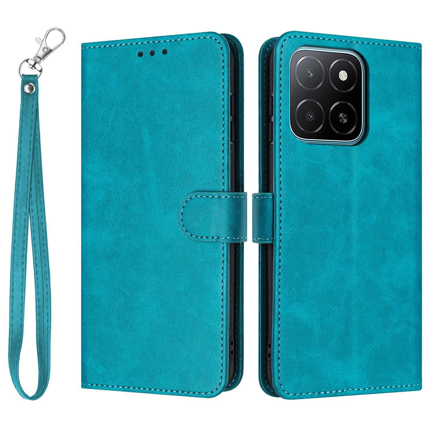 

For Honor X6c 4G Case Flip Stand Calf Texture PU Leather Wallet Phone Cover with Strap Green