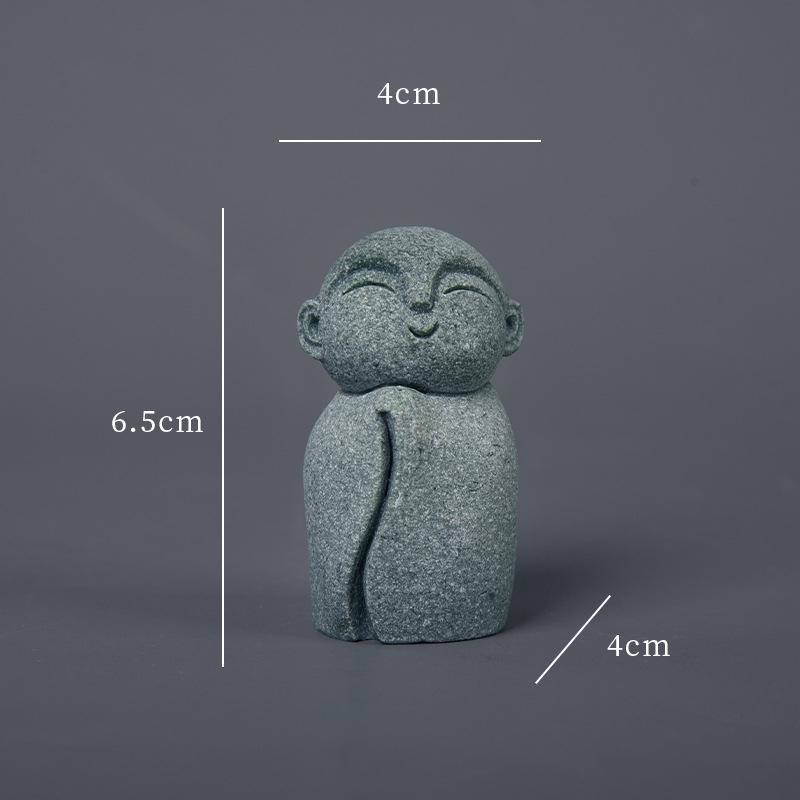 Statue Miniature Durable Exquise Mignonne Petite Figurine de Moines Ornement de Jardin Zen Fait Main Décor d'Aquarium