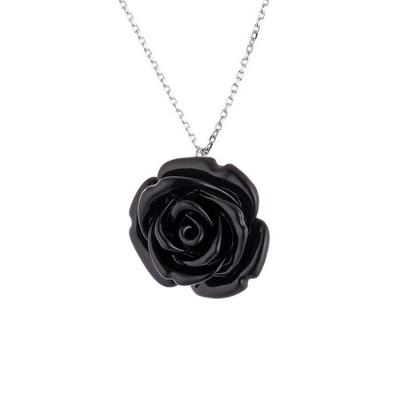 Halskette - LOVA LOLA VAN DER KEEN - Rosa Schwarz - Massivsilber 925 - Länge 42 cm - Damenschmuck