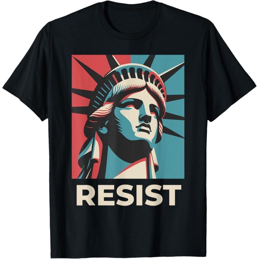 YYUUYUU Retro Vintage Resist Statue of Liberty T-Shirt XXXXXL разноцветный