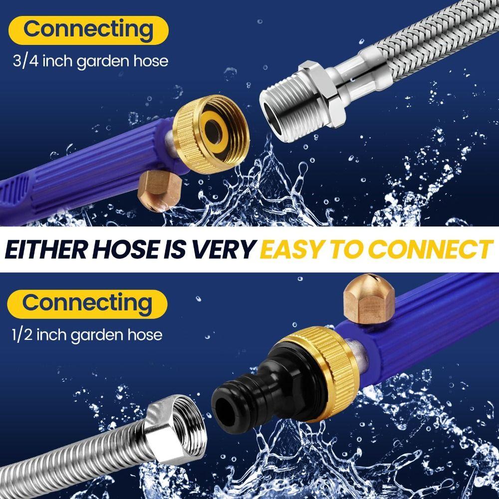 Easily Removes Stains Jet Nozzle Pressure Washer Hose Nozzle  Car Cleaning Tool