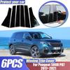 For Peugeot 5008 P87 2017 2018    6PCS B C Pillar Window Trim Covers Center Column Decoration Sticker Car Accessorie