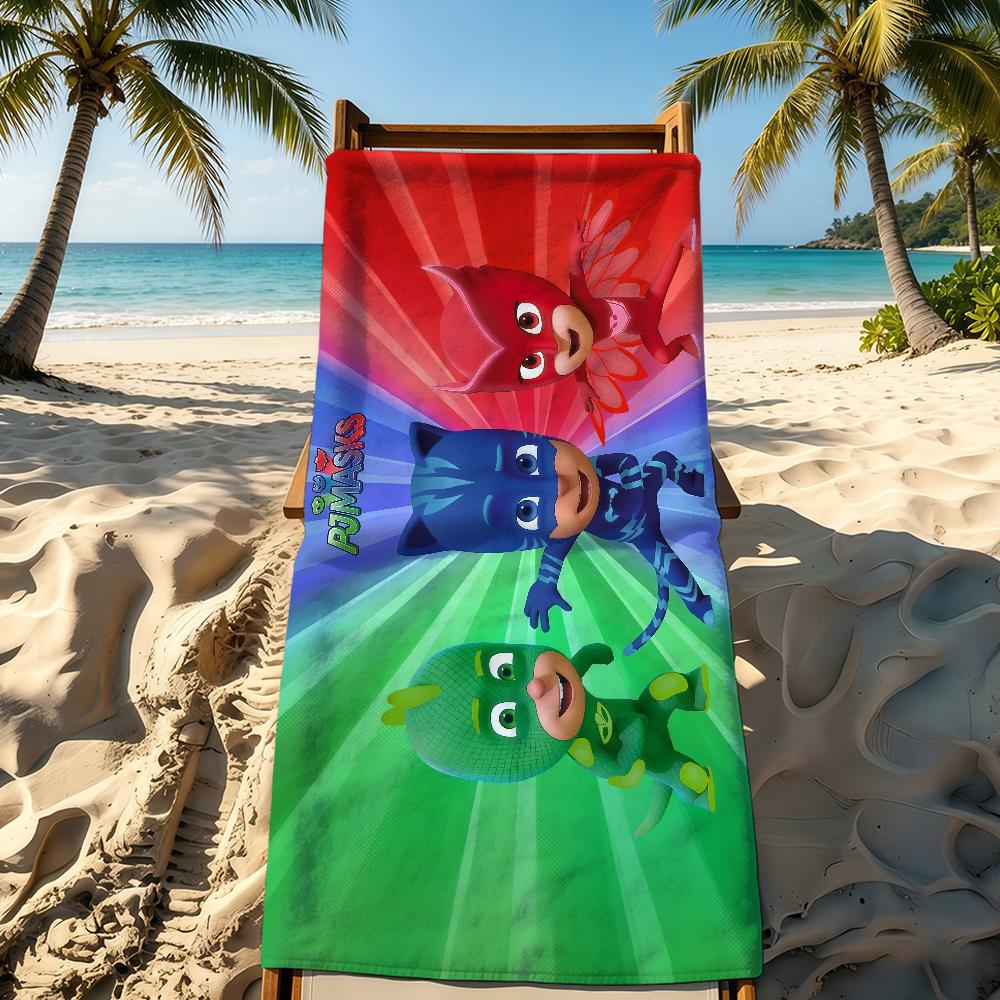 Cartoon P-PJ M-Masks-ES Towel For Outdoor Camping Beach Towel Super Absorbent Quick-Drying Summer Towel